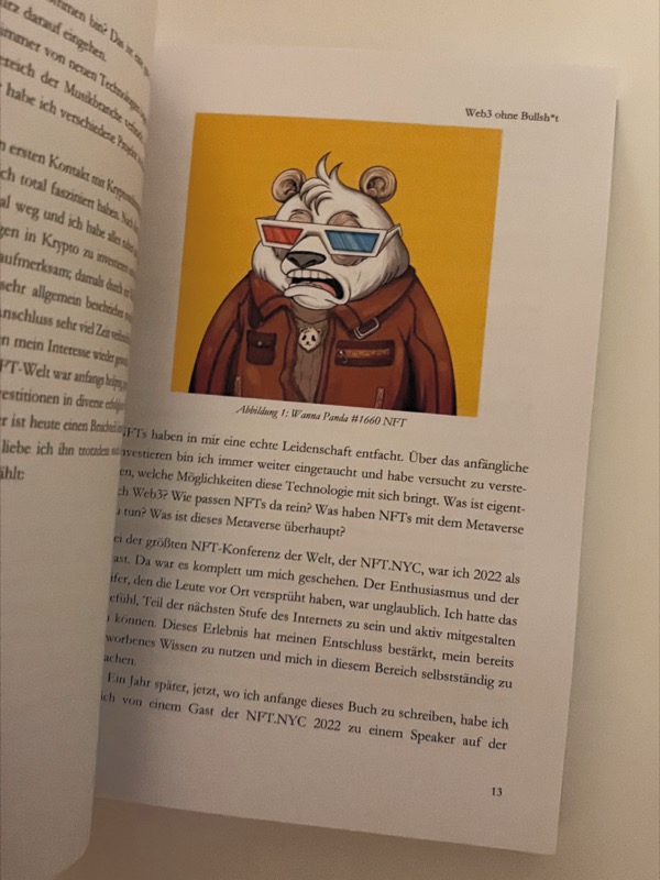 Web3 ohne Bullsh*t Innenseite mit NFT-Illustration